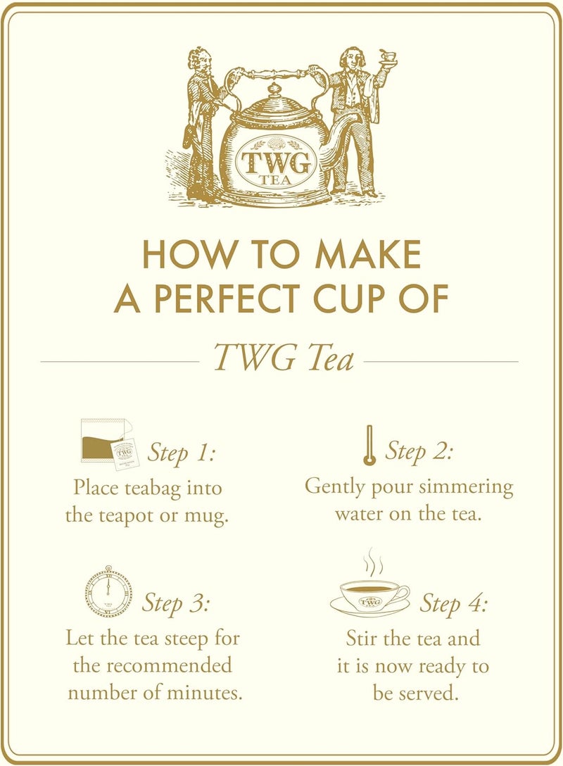 TWG مجموعة هدايا شاي إمبراطور سينشا الأخضر من TWG - 15 كيس شاي قطن مخيط يدويًا - Image 4